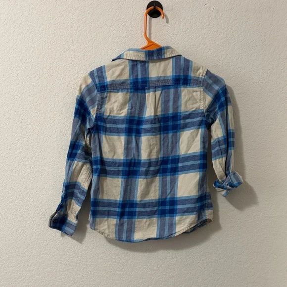 Cat & Jack Blue Plaid Button Down Shirt - Picture 3 of 4